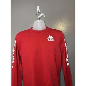 Kappa Shirt Mens Medium Red Long Sleeve Logo Graphic Tee Streetwear Top